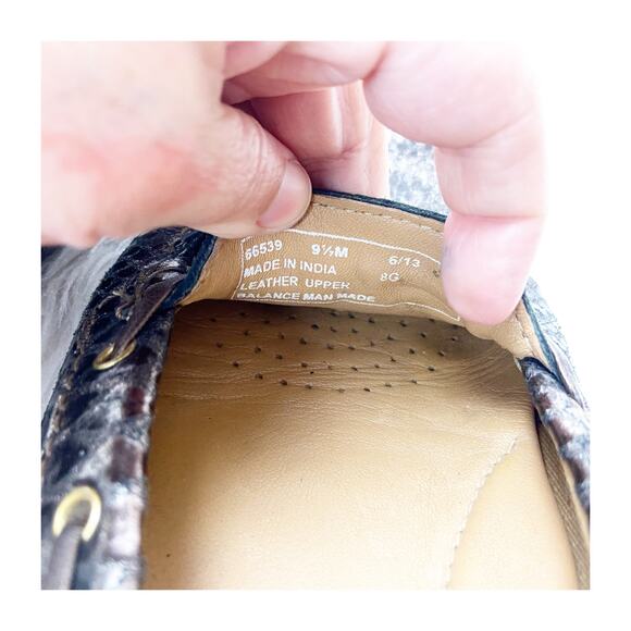 Clarks Dunbar Cruiser Loafers Women’s 9.5 Snake-Print Metallic Bronze Comfort - Picture 11 of 13